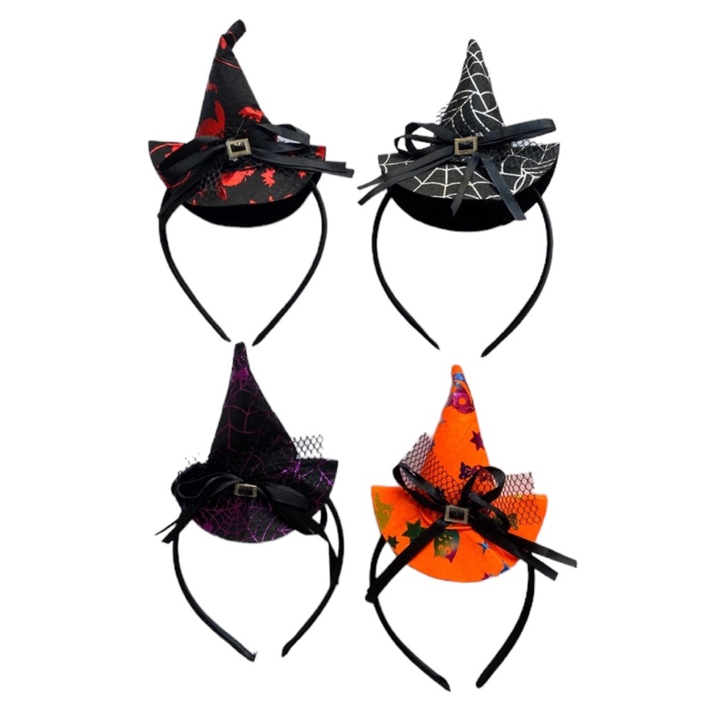 4 Pc Kids Girls Witch‎ Hat Head Bands